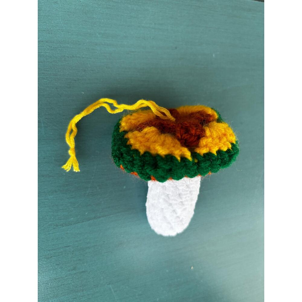 Handmade Crochet Mushroom Ornament: Unique Hanging Home Decor